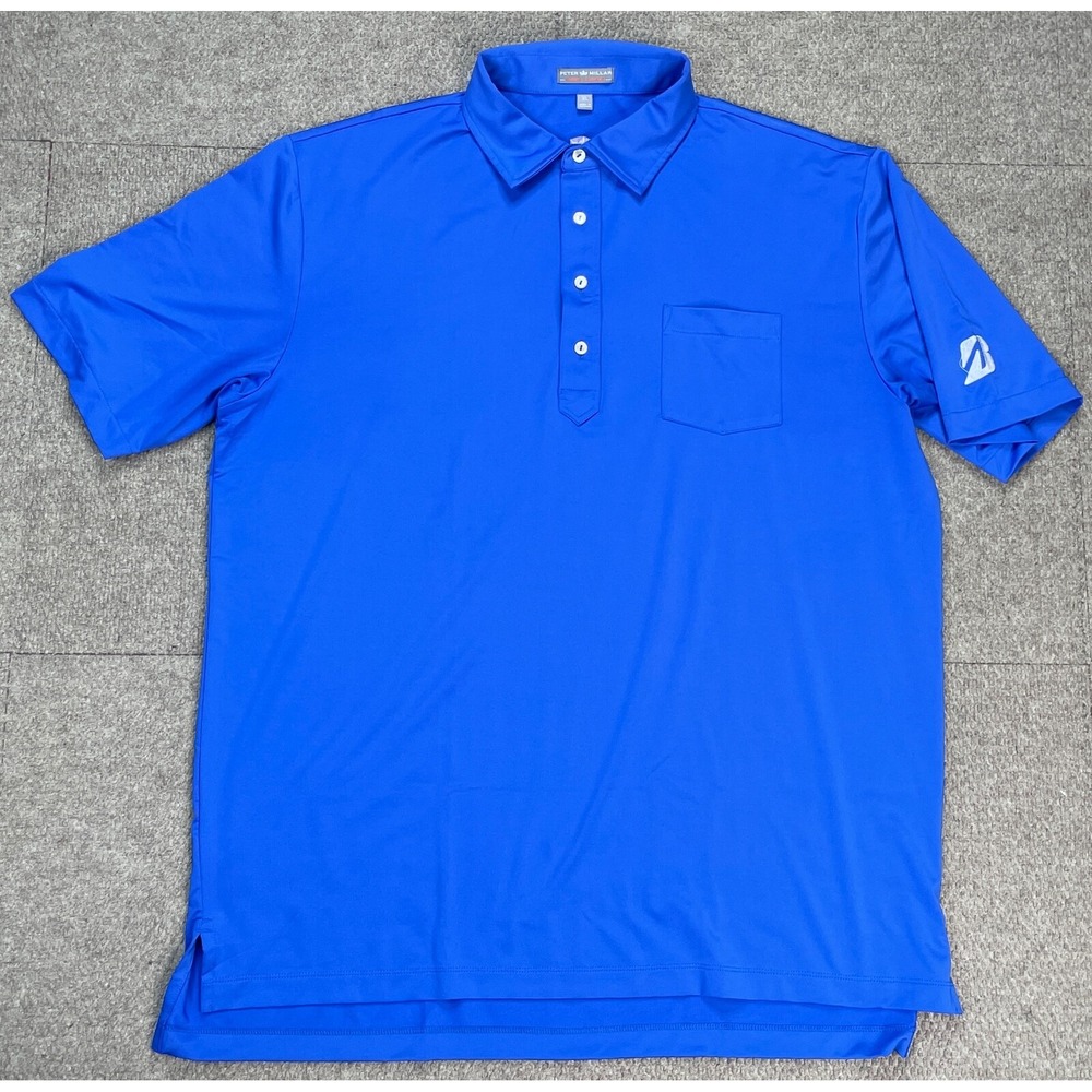 Peter Millar Summer Comfort Embroidered Men Short Sleeve Golf Polo Shirt Size XL